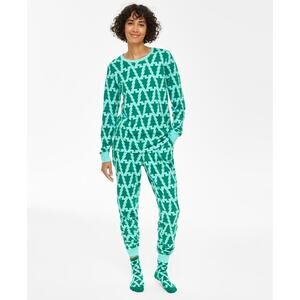 Holiday Lane Women's Trees Cotton Matching Family Pajamas Set Green Size M 2004